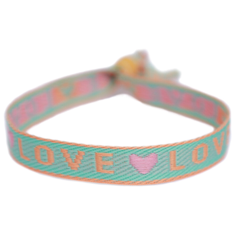 Woven bracelet love pastel