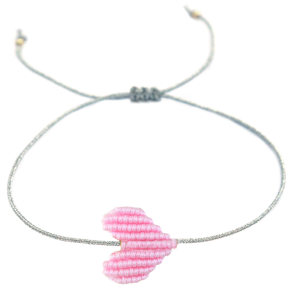 Bracelet baby pink heart silver
