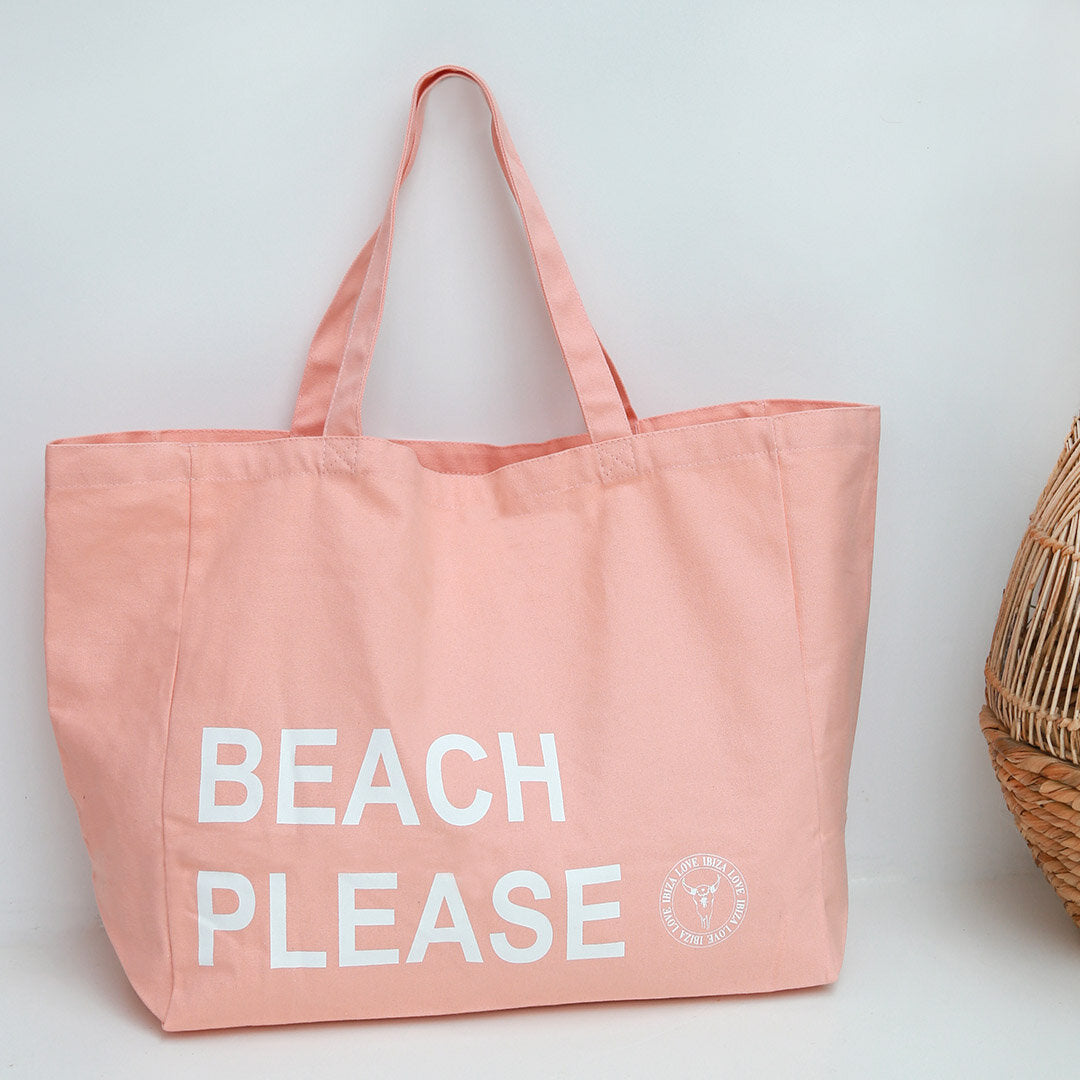 Canvas Strandtasche beach please peach
